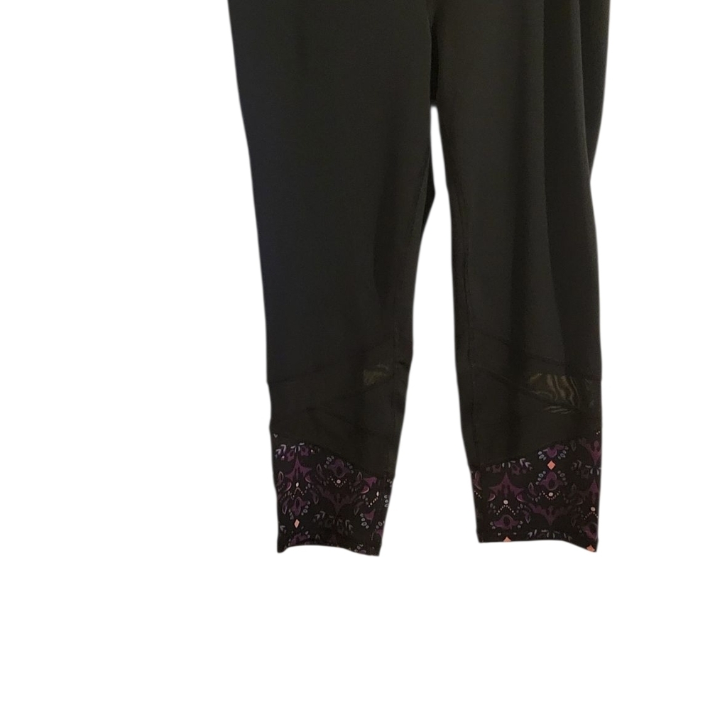 Gaiam Black and Purple Patterned Leggings Size L - Picture 6 of 8